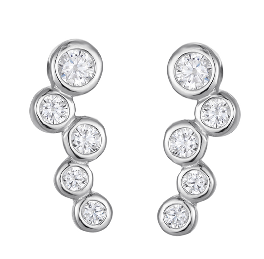 Sterling Silver CZ Ear Climbers