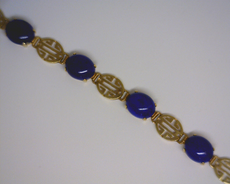 14K YG LAPIS BRACELET 11.1 GRA