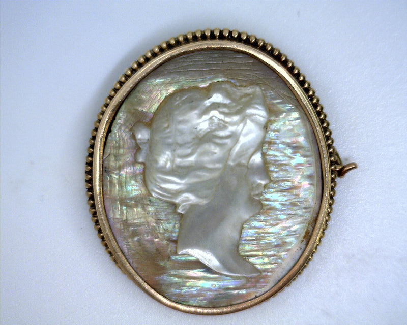 14K RG MOP Cameo Pin