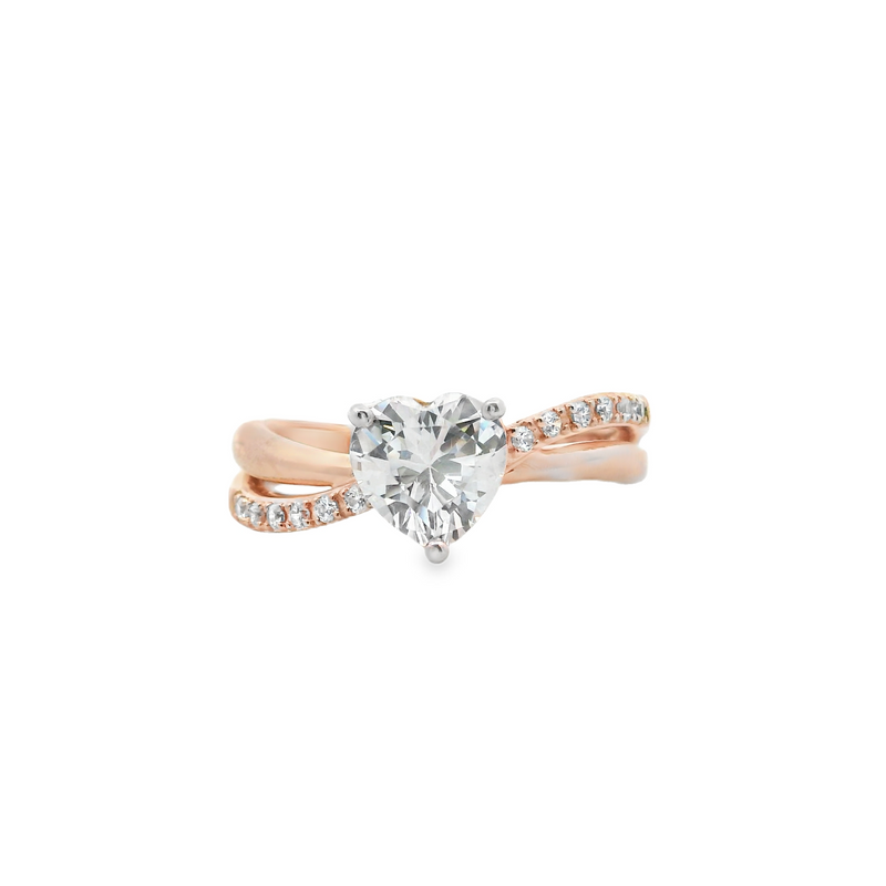 Rose Gold Plated Sterling Silver CZ Ring