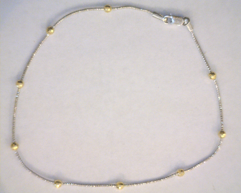 14K TT SNAKE CHAIN ANKLET 9