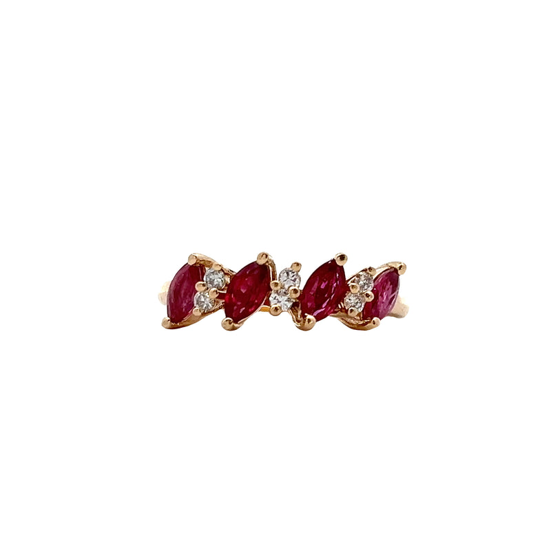 14K YG Ruby & Diamond Ring