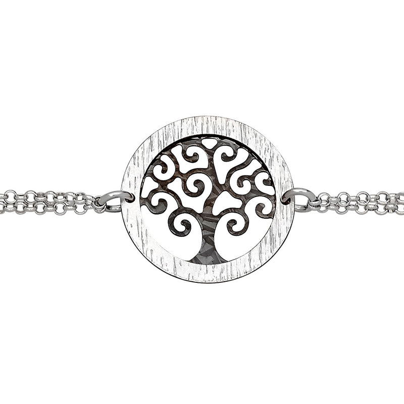 SS Black Rhodium Tree of Life Bracelet
