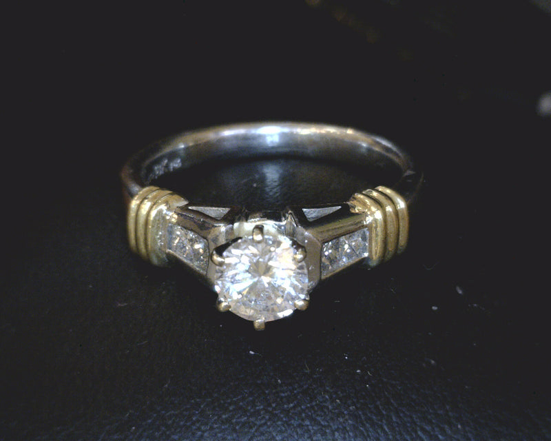 PLATINUM /18K DIAMOND ENGAGEMENT RING