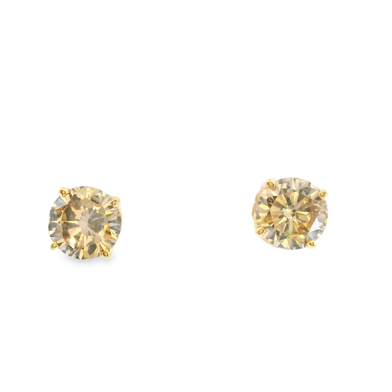 14K YG Diamond Stud Earrings 1.50 CT TW