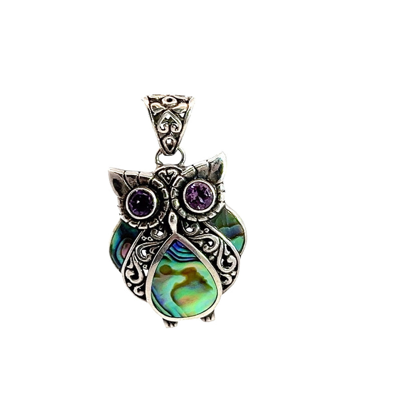 Samuel Benham Amethyst & Abalone Pendant