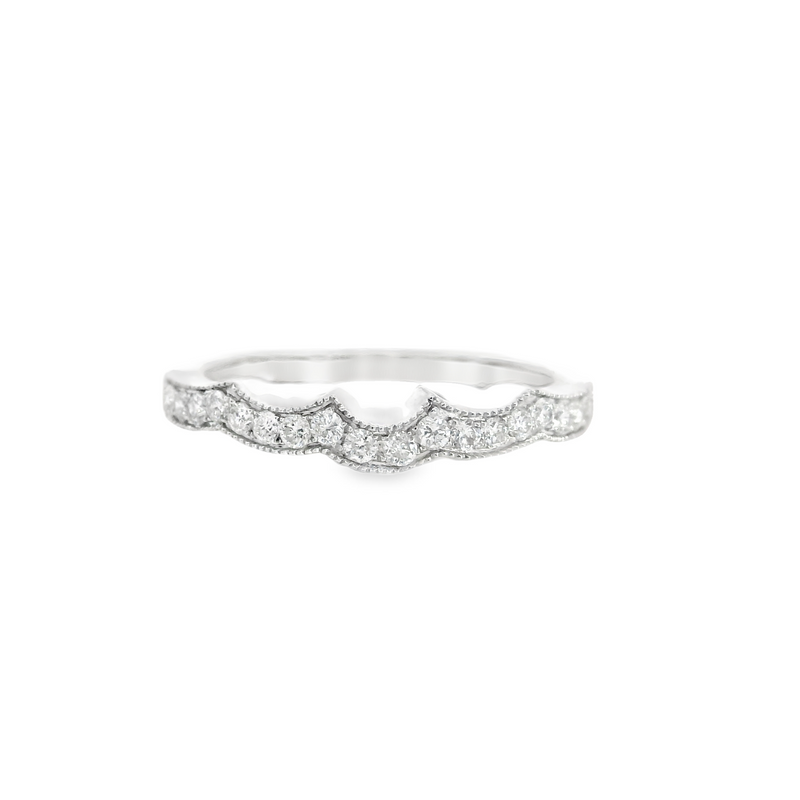 14K WG CURVED DIAMOND BAND