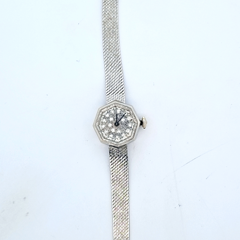 Vintage 14K WG & Diamond Longines & Wittnaur Watch