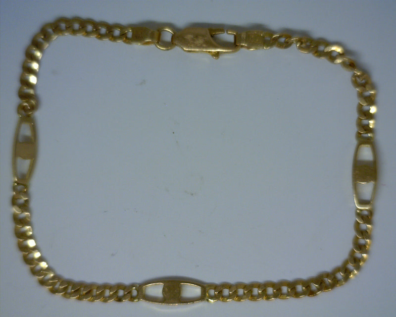 14K YELLOW GOLD FANCY CRUB LIN