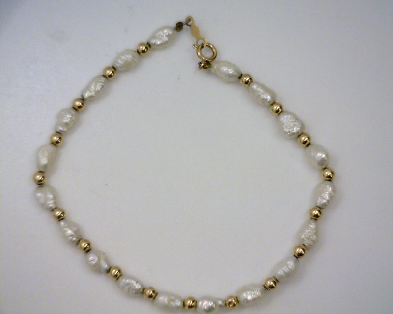 14K YELLOW GOLD KESHI PEARL BR