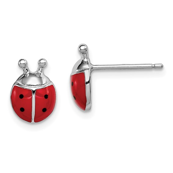 Sterling Silver Ladybug Earrings