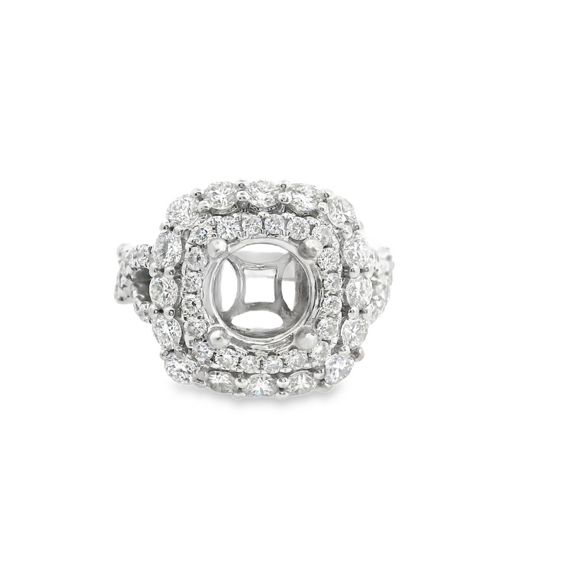14K TT Diamond Semi Mount Ring