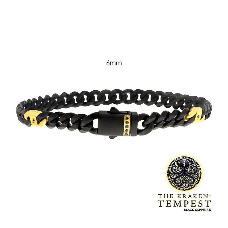 6mm Black IP Steel Matte Finish Miami Cuban Chain Bracelet