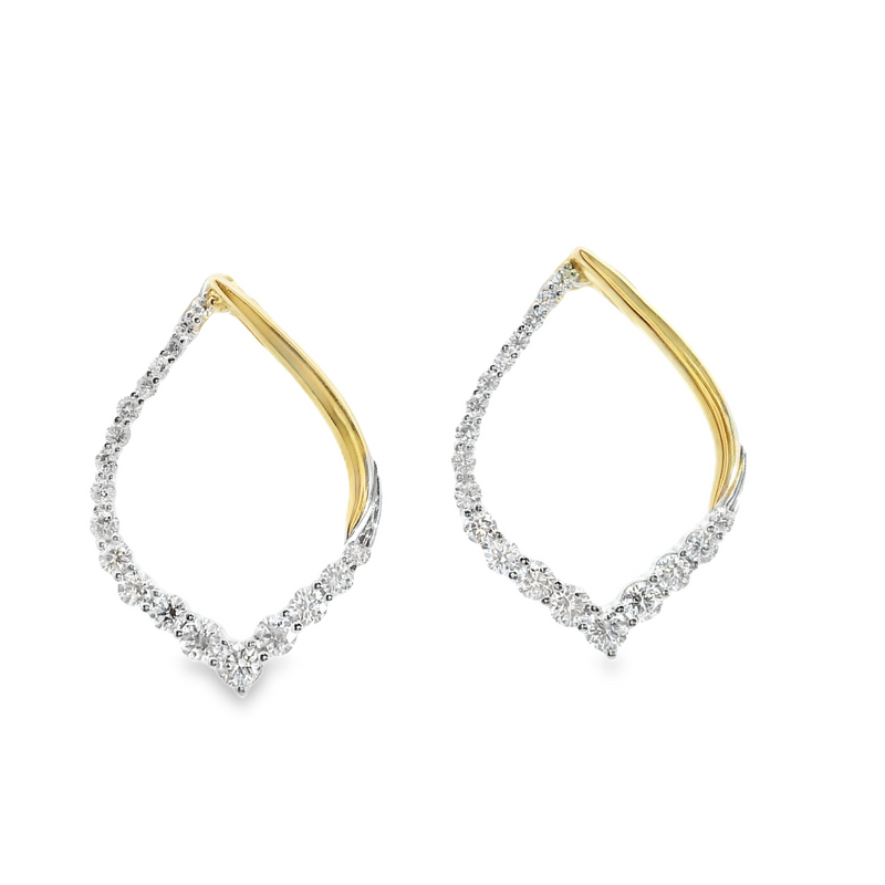 Platinum & 14K YG Diamond Earrings