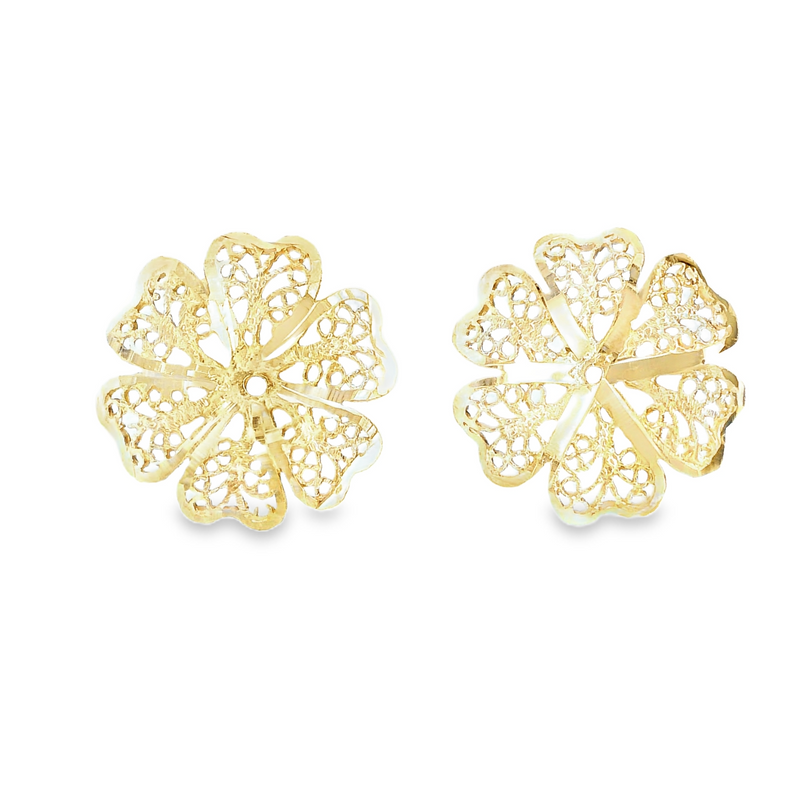 14K YG Floral Earring Jackets