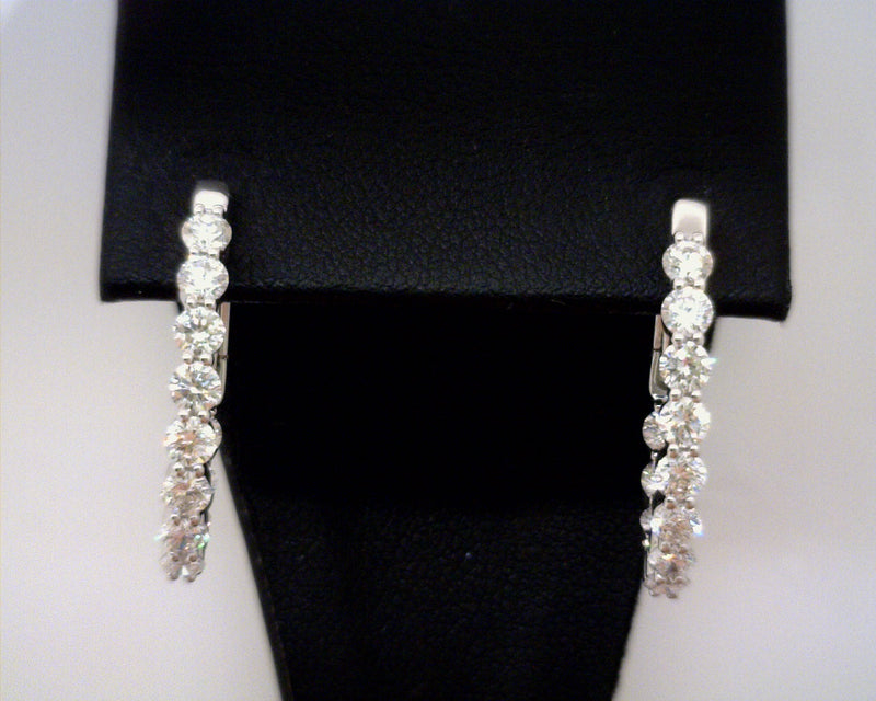 14K WHITE GOLD DIAMOND HOOPS