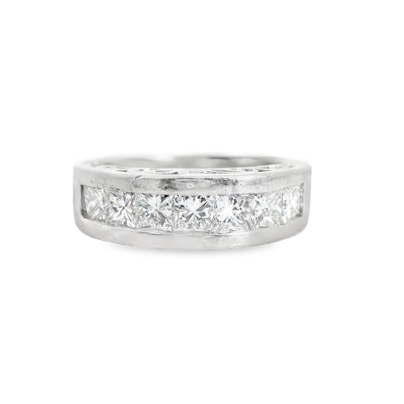 PLATINUM & PRINCESS CUT DIAMOND BAND