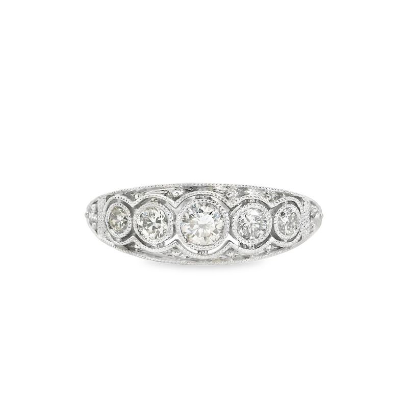 14K WG Vintage Style Diamond Band