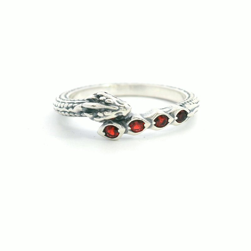 Pandora Game of Thrones Red CZ Dragon Ring Size 7.75