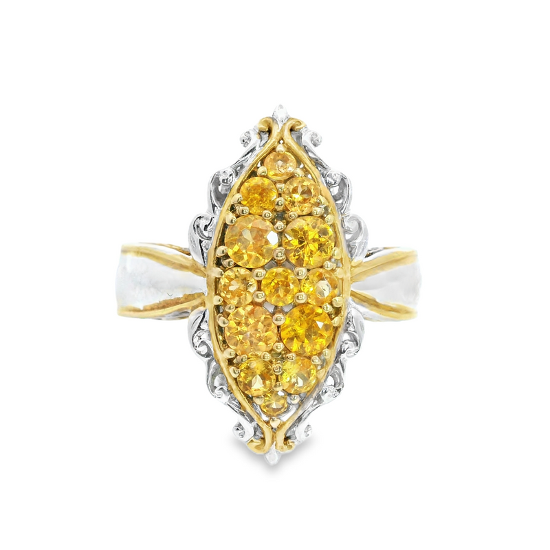 Sterling Silver & Gold Plated Citrine Ring