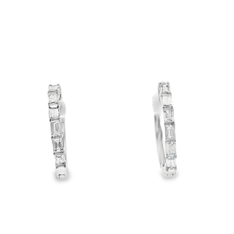 14K WG Diamond Hoop Earrings