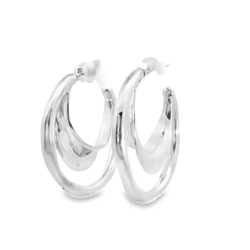 Sterling Silver Double Hoops