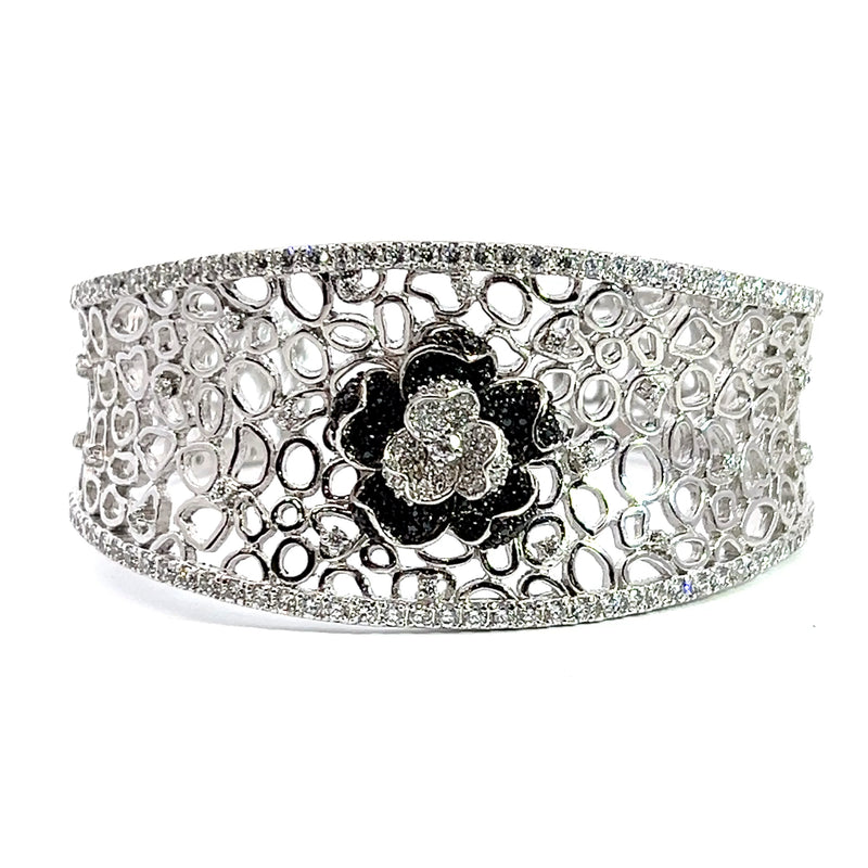 Wide CZ Bangle Bracelet