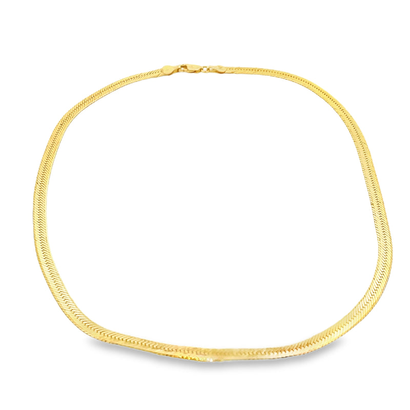 Gold Plated Sterling Silver Herringbone Chain 18