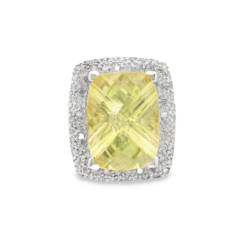 14K YG Lemon Quartz & Diamond Ring