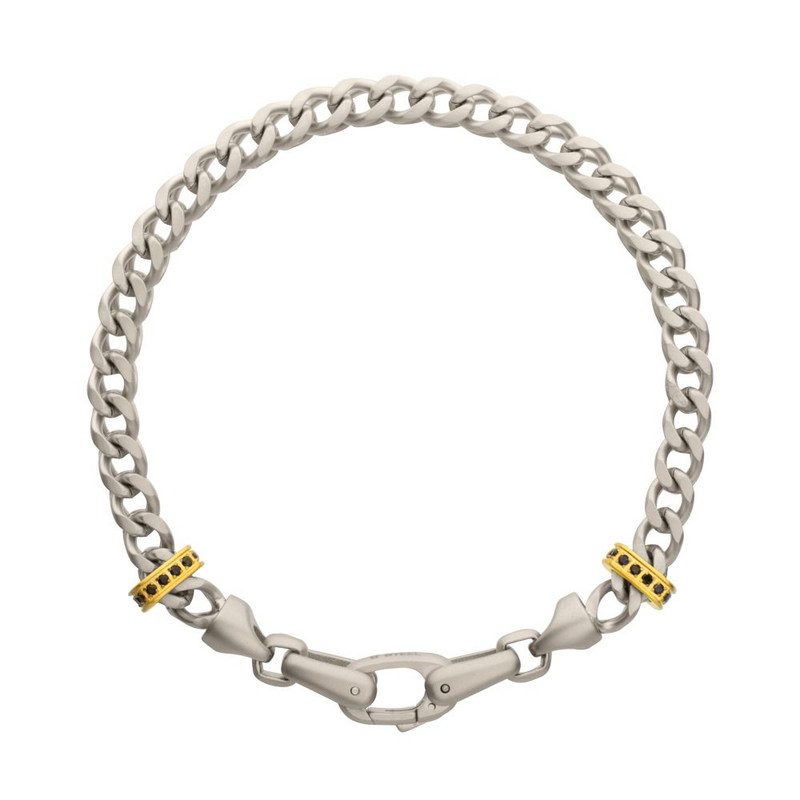Stainless Steel Chevron Franco Chain Bracelet