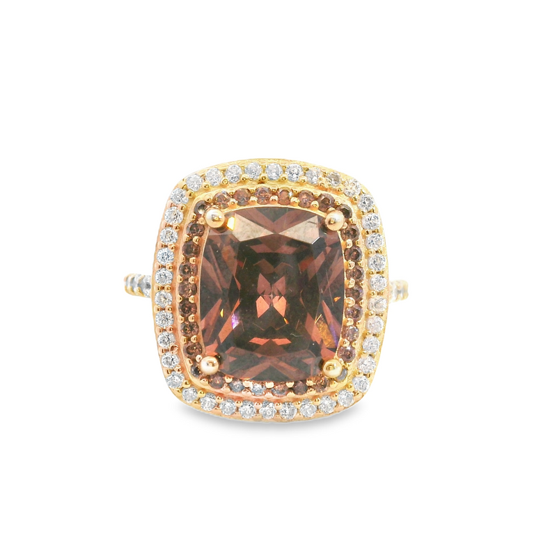 Rose Gold Plated Sterling Silver CZ Ring