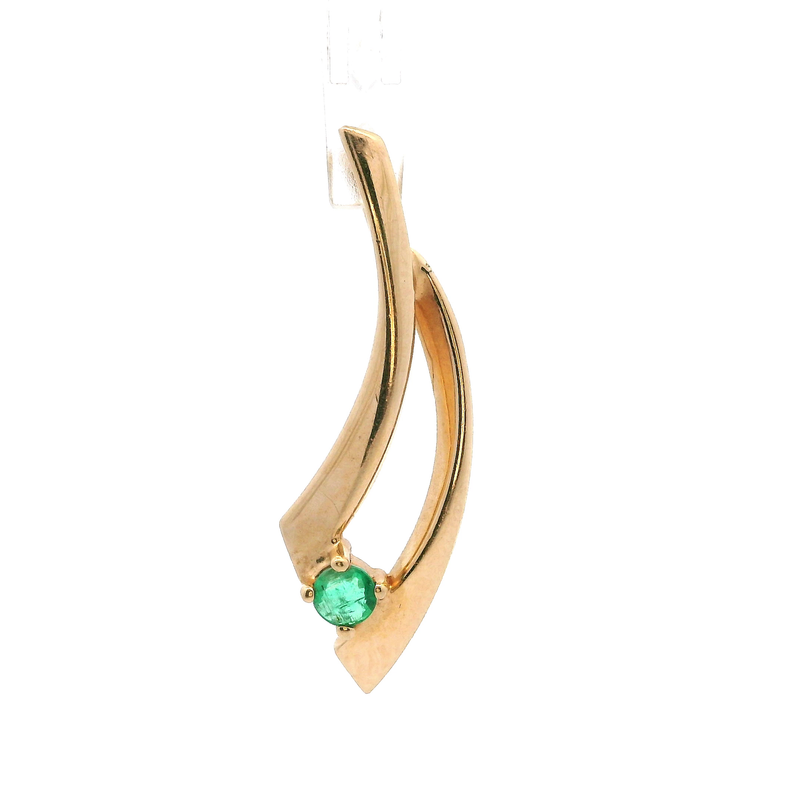 14K YG Emerald Pendant