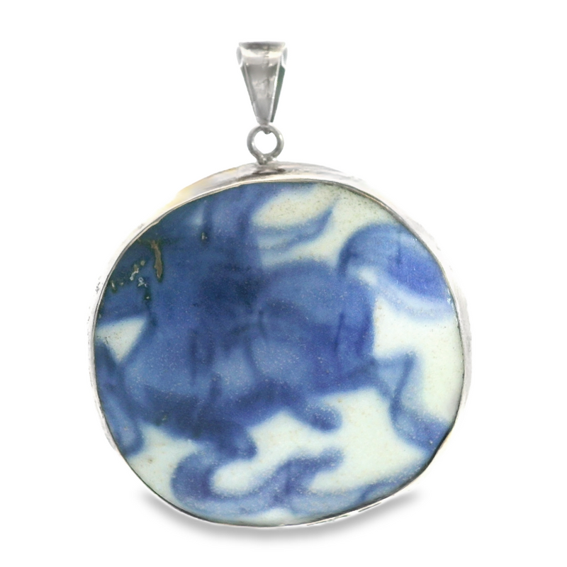 Sterling Silver Chinese Pottery Pendant