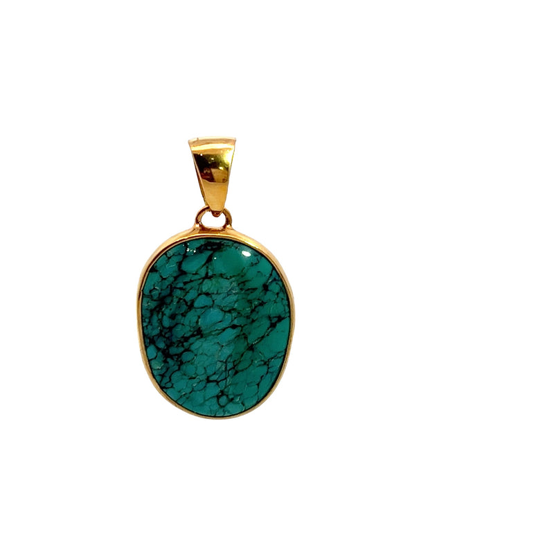 Gold Plated Turquoise Pendant