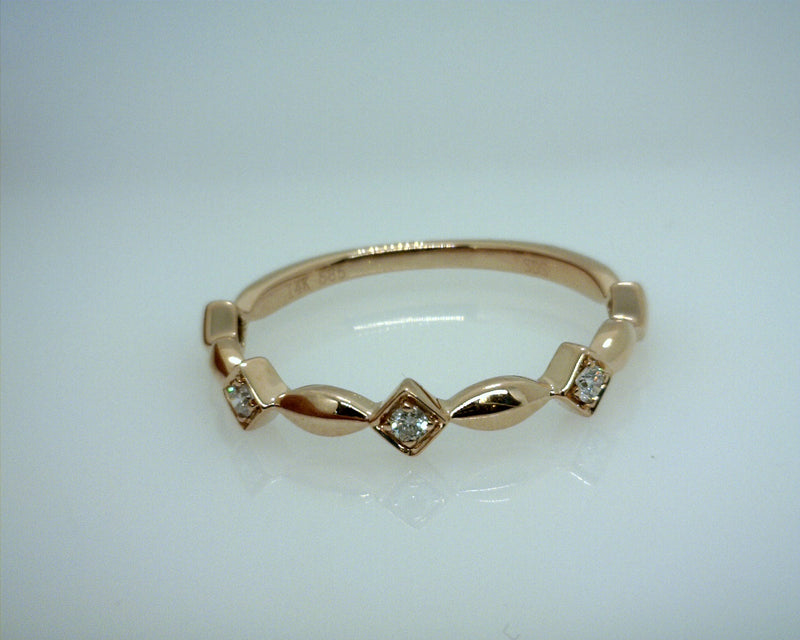 14K RG Stackable Diamond Band 0.06 ct tw