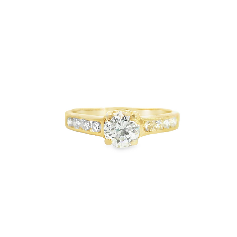 18K YG Channel Set Diamond Ring Mounting