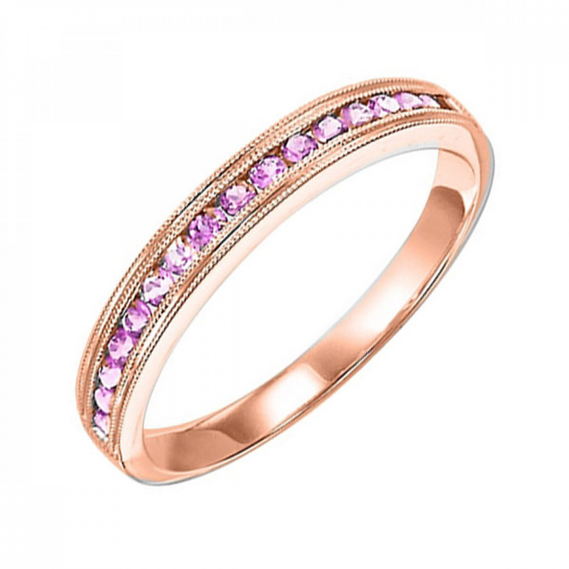 10K RG Pink Sapphire Band 0.33 CT TW