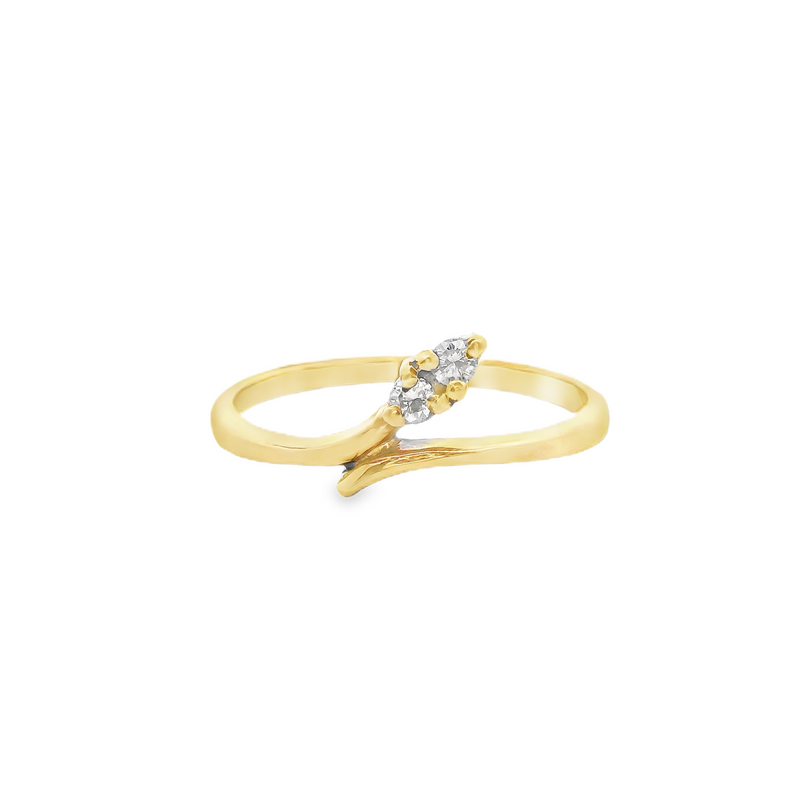 18K YG Diamond Bypass Ring