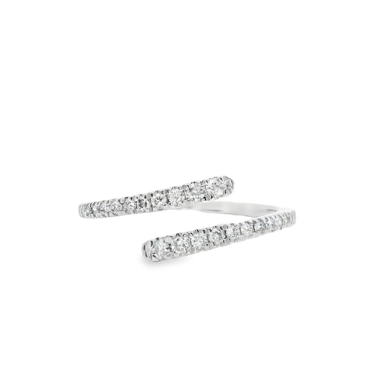 14K WG Diamond Bypass Band