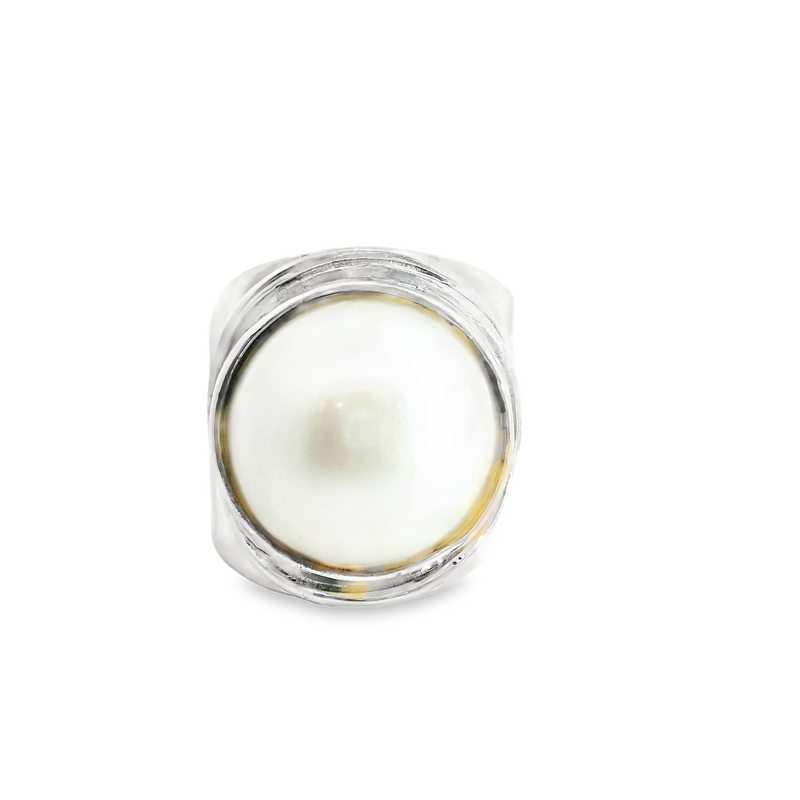 Sterling Silver Pearl Ring Size 7.25