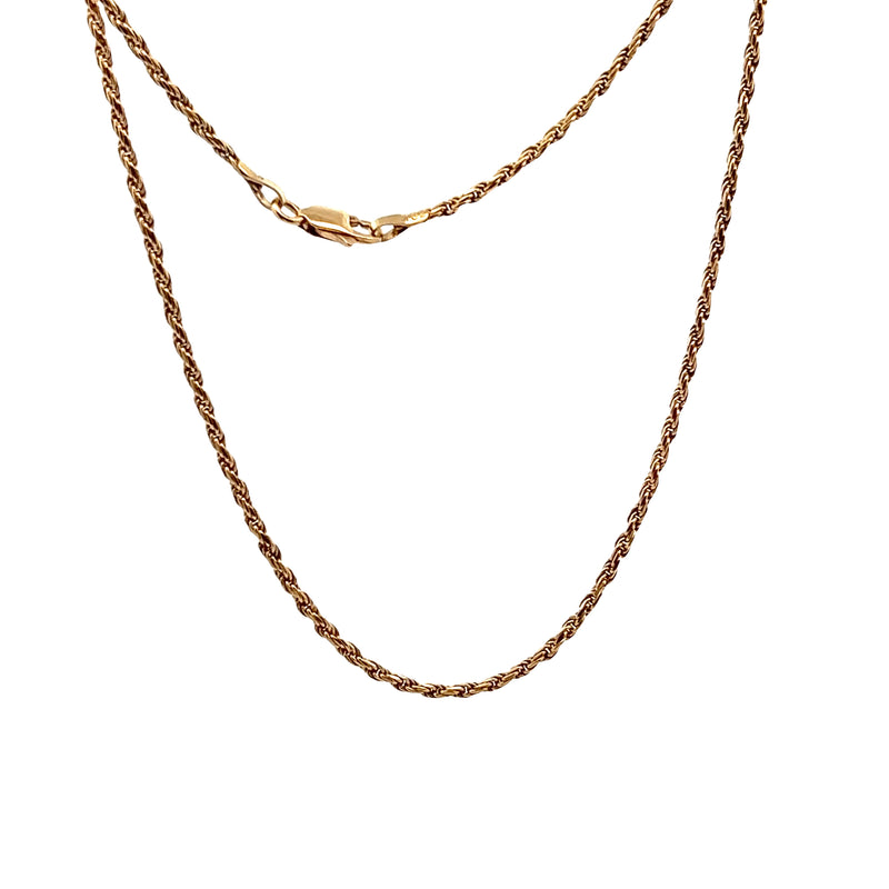 14K YG Diamond Cut Rope Chain