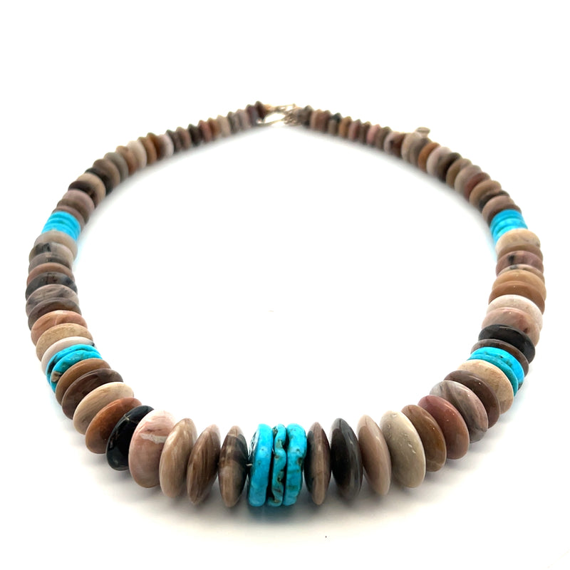 Jay King Graduated Agate & Turquoise Gemstone Necklace