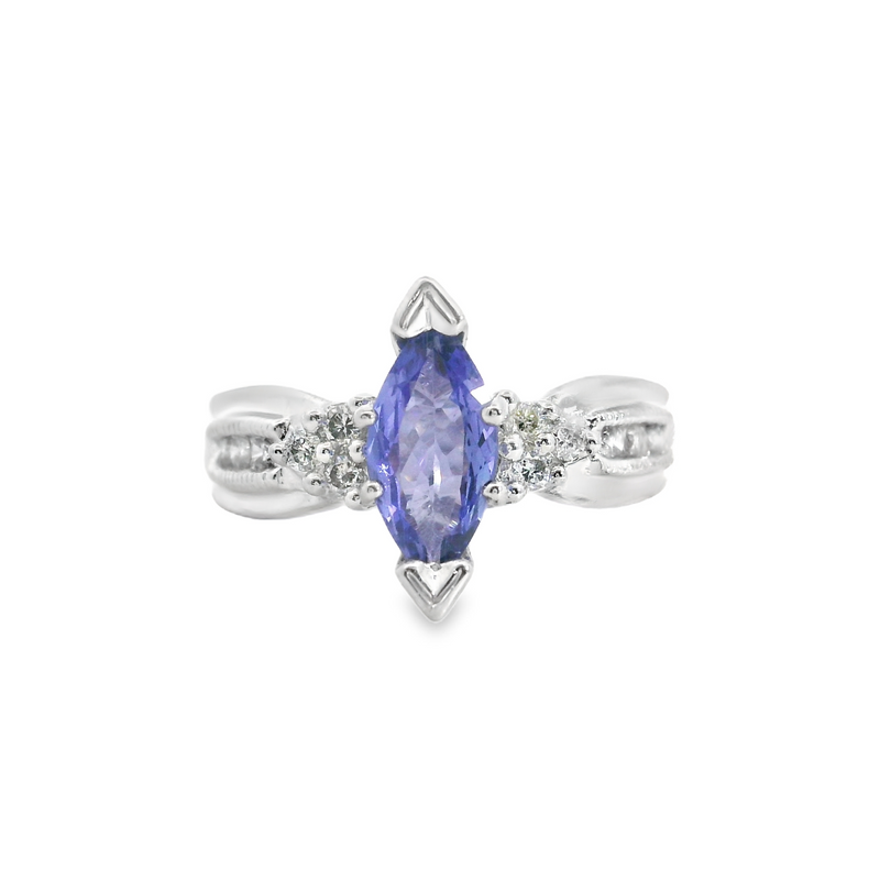 14K WG Tanzanite & Diamond Ring