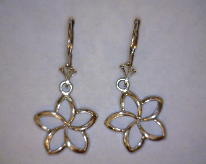 14K WG FLOWER EARRINGS 2.1 GRA