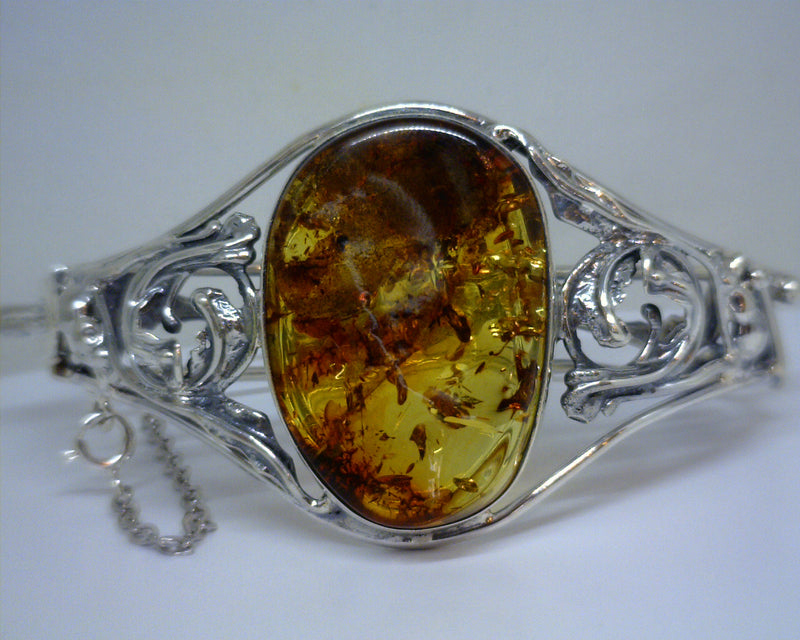STERLING SILVER AMBER BRACELET