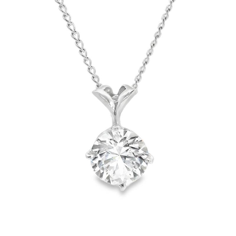 Sterling Silver CZ Pendant and 16
