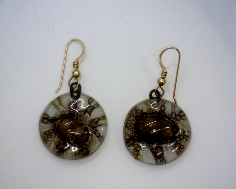 GOLD PLATED GLASS EARRINGS