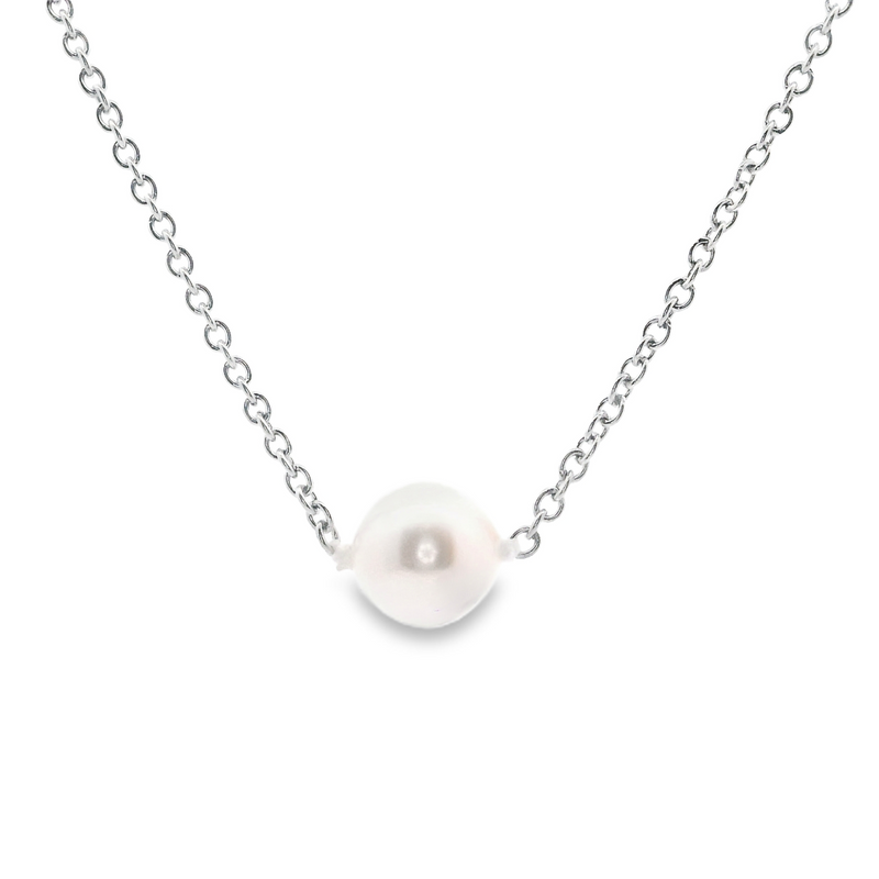 Sterling Silver Pearl Necklace 18