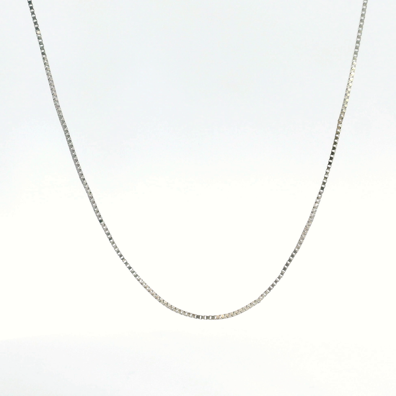 14K WG Box Chain 18