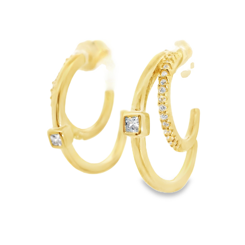 Gold Plated CZ Hoops